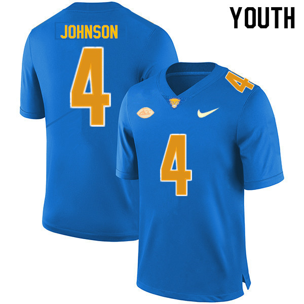 Youth #4 Nahki Johnson Pitt Panthers College Football Jerseys Sale-Royal